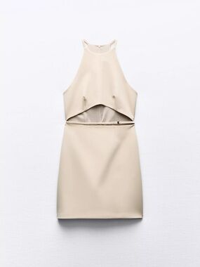 ZARA Cream Cutout Mini Dress (xs)